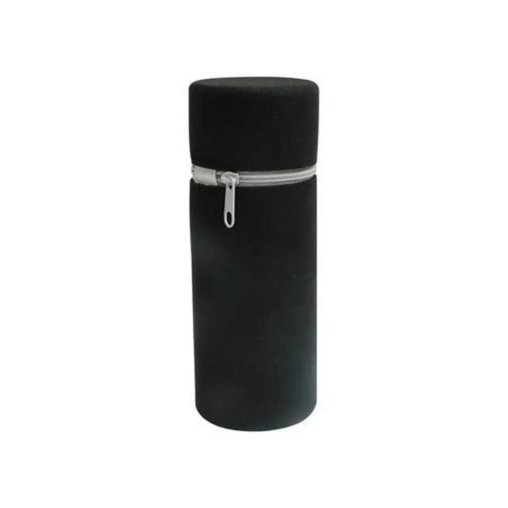 Black Zippered Foam Cylinder Case For Stylish Storage & Travel